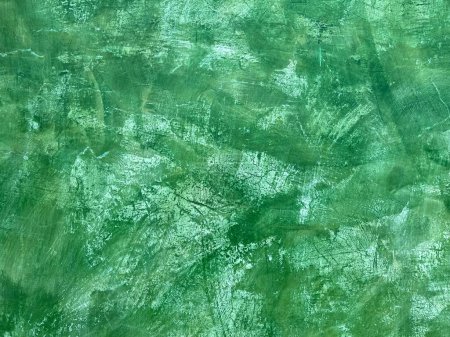 Photo for Green plaster wall with crackle texture background in Oaxaca, Mexico. - Royalty Free Image
