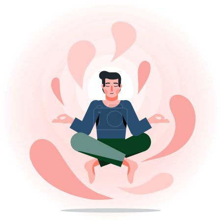 Illustration for Meditation illustration concept Vector illustration. - Royalty Free Image