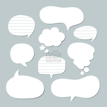 Photo for Flat speech bubble collection in paper style Vector illustration. - Royalty Free Image