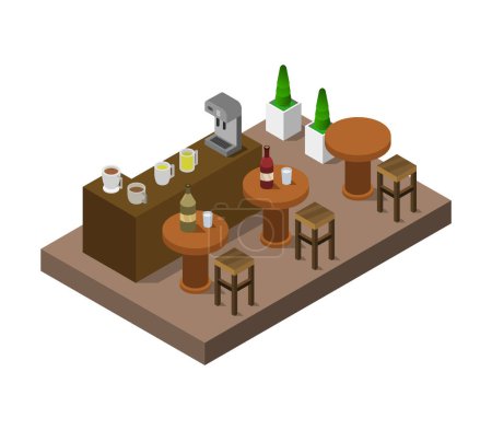 Illustration for Isometric Bar Vector Graphic Illustration - Royalty Free Image