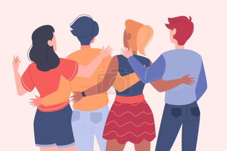 Photo for Youth day with people hugging together Vector illustration. - Royalty Free Image