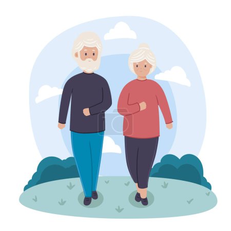Illustration for Active elderly people concept Vector illustration. - Royalty Free Image