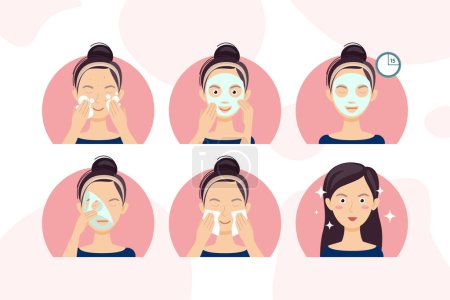 Photo for Sheet mask instructions concept Vector illustration. - Royalty Free Image