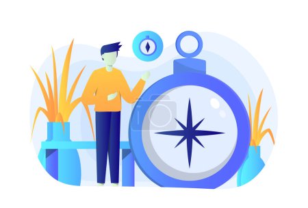 Photo for Compass Navigation Flat Illustration Vector Graphic - Royalty Free Image
