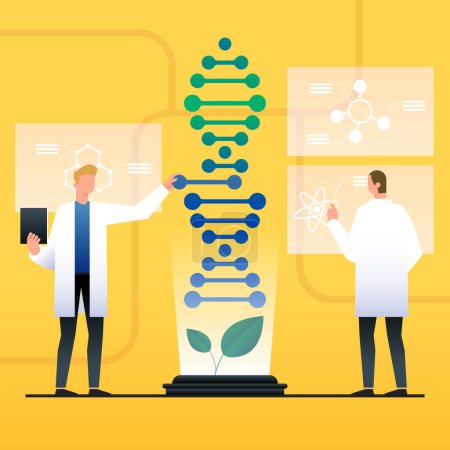 Gradient biotechnology concept illustration Vector illustration