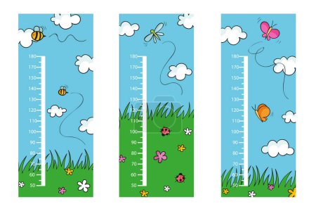 Cute drawn height meters collection illustrated Vector illustration