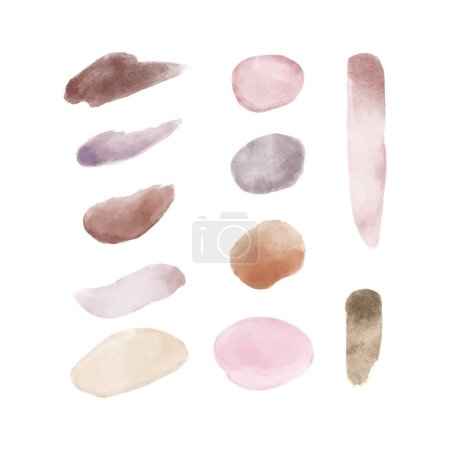 Photo for Hand painted watercolor brush stroke pack Vector illustration - Royalty Free Image