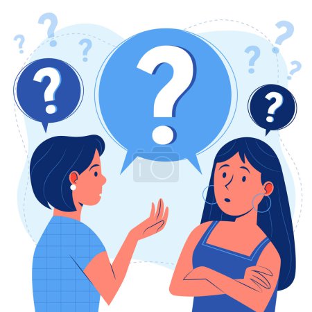 Illustration for Organic flat people asking questions Vector illustration - Royalty Free Image