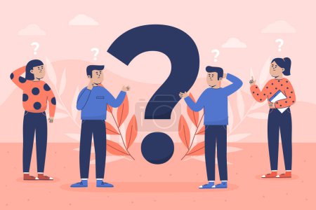 Photo for Pack of flat people asking questions Vector illustration - Royalty Free Image