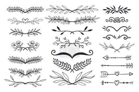 Photo for Hand drawn wedding ornaments set Vector illustration - Royalty Free Image