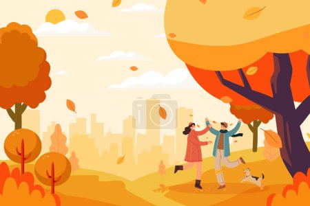Photo for Hand drawn autumn background Vector illustration - Royalty Free Image