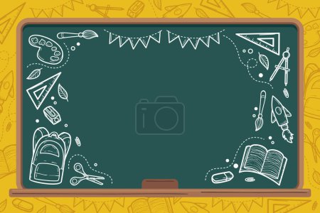 Illustration for Hand drawn back to school background Vector illustration - Royalty Free Image
