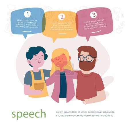 Illustration for Speech therapy illustration in hand drawn style Vector illustration - Royalty Free Image