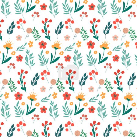 Photo for Flat floral pattern design Vector illustration - Royalty Free Image