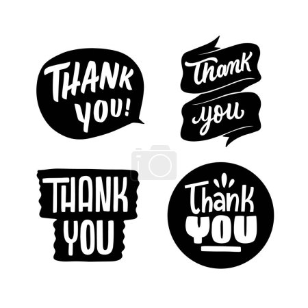 Photo for Thank you lettering set Vector illustration - Royalty Free Image