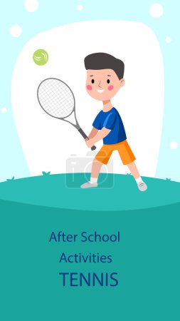 Téléchargez les illustrations : Flat after-school activities for children posts stories set Vector illustration - en licence libre de droit