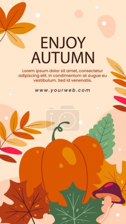 Photo for Flat posts stories set for autumn celebration Vector illustration - Royalty Free Image