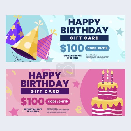 Illustration for Birthday sale coupon template design Vector illustration - Royalty Free Image