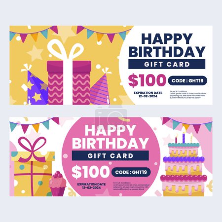 Illustration for Birthday sale coupon template design Vector illustration - Royalty Free Image