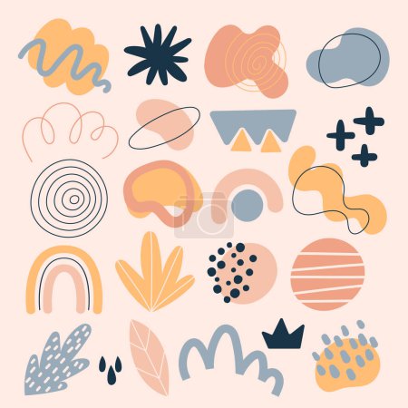 Photo for Hand drawn flat abstract shapes set Vector illustration - Royalty Free Image