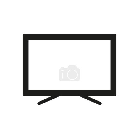 Illustration for Smart TV Home Equipment. Television LED Display Glyph Pictogram. TV Set with Wide Monitor Silhouette Icon. LCD Electronic Technology Monitor Symbol. Isolated Vector Illustration. - Royalty Free Image