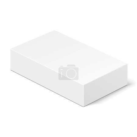 Photo for White Product Cardboard Package Box. Illustration Isolated On White Background. Mock Up Template Ready For Your Design. Vector EPS10 - Royalty Free Image