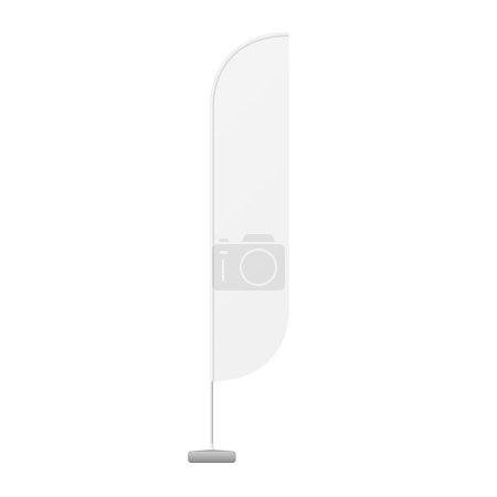 Illustration for Mockup Outdoor Blade Straight Feather Flag, Stander Banner Shield. Illustration Isolated On White Background. Mock Up Template Ready For Your Design. Product Advertising. Vector EPS10 - Royalty Free Image