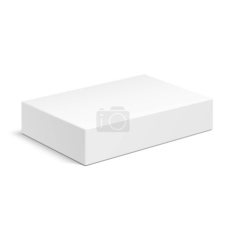 Ilustración de Caja del paquete del cartón del producto de la maqueta. Ilustración Aislado sobre fondo blanco. Plantilla simulada para tu diseño. Vector EPS10 - Imagen libre de derechos