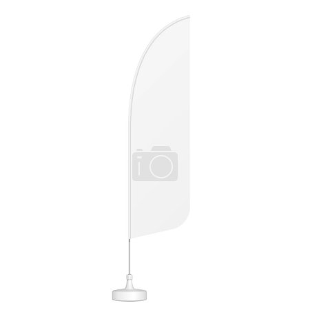 Illustration for Mockup Outdoor Blade Straight Feather Flag, Stander Banner Shield. Illustration Isolated On White Background. Mock Up Template For Your Design. Product Advertising. Vector EPS10 - Royalty Free Image