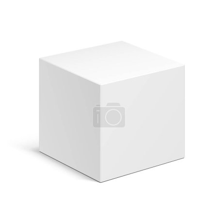 Photo for Mockup Cube Product Cardboard Package Box. Illustration Isolated On White Background. Mock Up Template For Your Design. Vector EPS10 - Royalty Free Image
