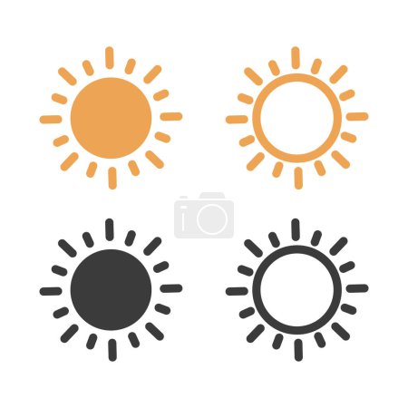 Photo for Sun. Yellow and black icon on a white background. Line icon. Vector illustration. - Royalty Free Image