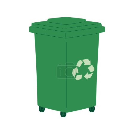 Illustration for Vector illustration of a box for recycling paper waste. Separate trash can for recycling paper, household waste and food waste - Royalty Free Image