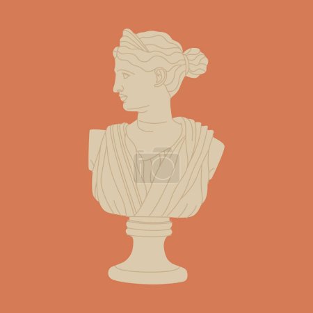 One line Ancient Greek goddess statue. Aphrodite or Venus ancient classical statue. Vector art for design of posters, clothes, logo, invitations.