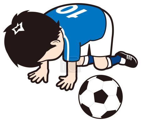 Ilustración de un jugador de fútbol frustrado
