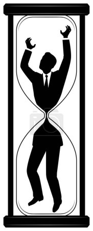 Illustration for Male businessman caught in an hourglass - Royalty Free Image