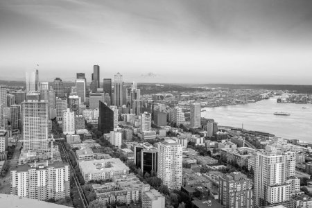 Photo for Seattle city downtown skyline cityscape in Washington State,  USA - Royalty Free Image