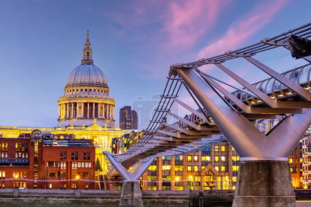 Photo for London city skyline with Saint Pauls cathedral cityscape in UK  England - Royalty Free Image