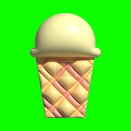 Téléchargez les photos : 3D Ice Cream Graphic Assets avec fond vert - en image libre de droit