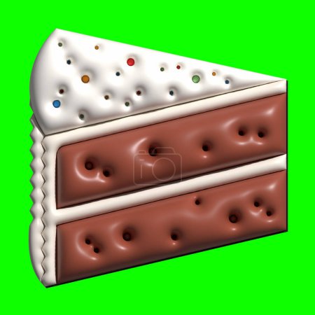 Téléchargez les photos : Conception de gâteaux 3D avec fond vert - en image libre de droit