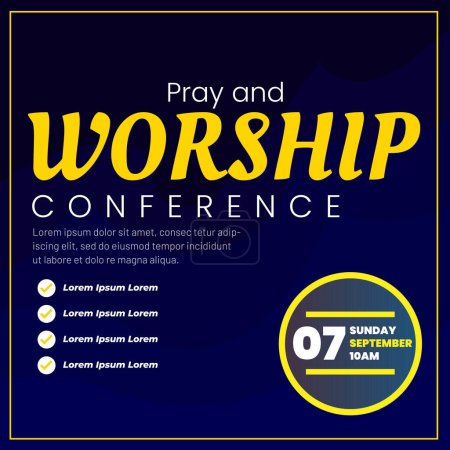 Téléchargez les photos : Vector Pray and Worship Conference Réseaux sociaux - en image libre de droit
