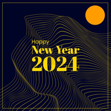 Téléchargez les photos : Bonne année 2024 Style rétro Fond futuriste Résumé - en image libre de droit
