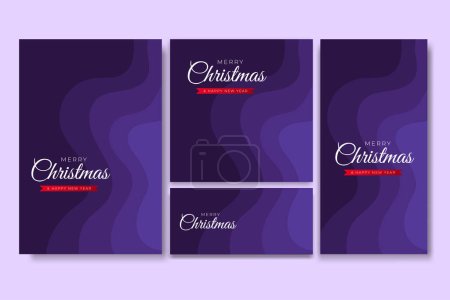 Téléchargez les photos : Joyeux Noël Flyer et ensemble de médias sociaux avec fond abstrait géométrique - en image libre de droit