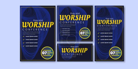 Téléchargez les photos : Conférence de prière et d'adoration Brochure et ensemble de médias sociaux Résumé Contexte - en image libre de droit