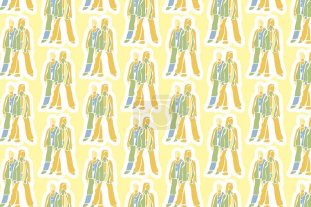 Téléchargez les photos : Sticker Journée de la jeunesse vectorielle Motif sans couture Arrière-plan avec des couleurs pastel - en image libre de droit