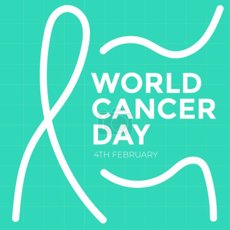 Téléchargez les photos : Vecteur plat illustration journée mondiale du cancer avec fond doodle - en image libre de droit