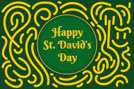 Vector handgezeichnetes Doodle Happy Saint David Day Thema Elemente Muster abstrakten Hintergrund