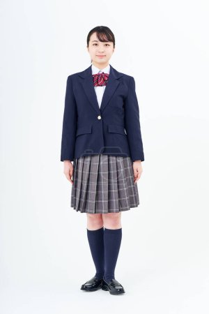 Photo for A high school girl portrait and white background - Royalty Free Image