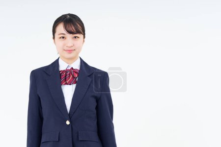 Photo for A high school girl portrait and white background - Royalty Free Image