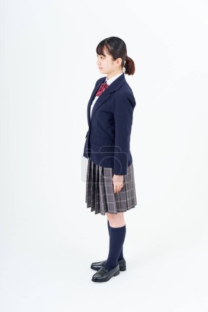 Téléchargez les photos : A high school girl portrait and white background - en image libre de droit