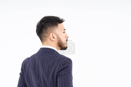 Foto de Vista posterior de la persona de negocios y fondo blanco - Imagen libre de derechos